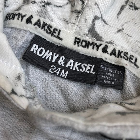 Romy & Aksel Grey and Black Hoodie - Picture 3 of 4